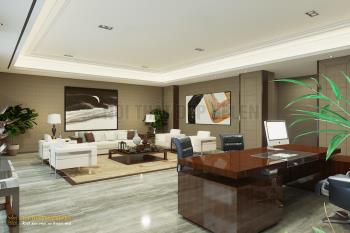 Bàn giám đốc cao cấp, màu gỗ tự nhiên phủ Laminate cao cấp 2m2 – HL08